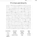 Friction And Gravity Word Search  Word