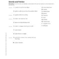 Friction And Gravity Worksheet Answers As 1St Grade