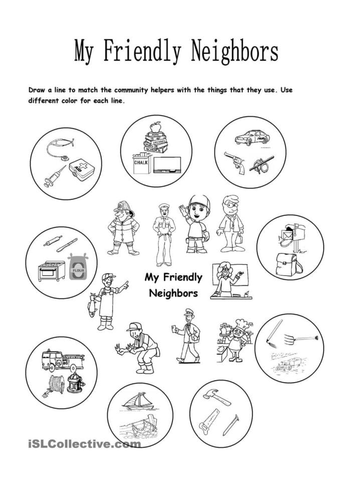 Friendly Neighbors Preschool Community Helpers Worksheets