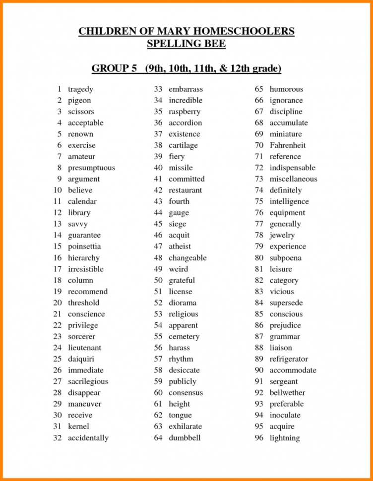 vocab words for 4th grade