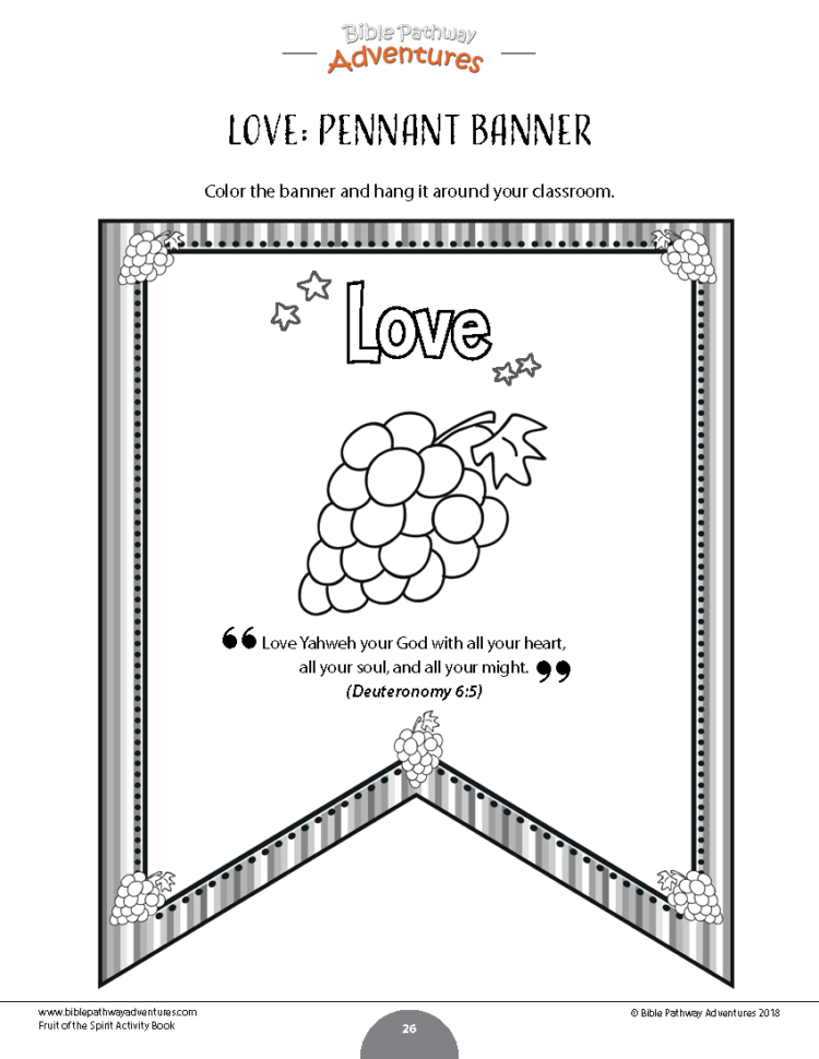 Fruit Of The Spirit Coloring Activity Book – Bible Pathy