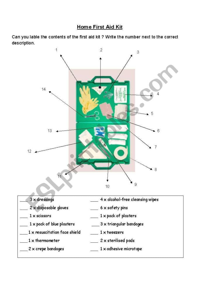 Ft Aid Kit  Esl Worksheetstarryargenta