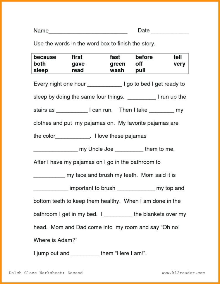 Ft Grade Reading Worksheets Free 1St Printable