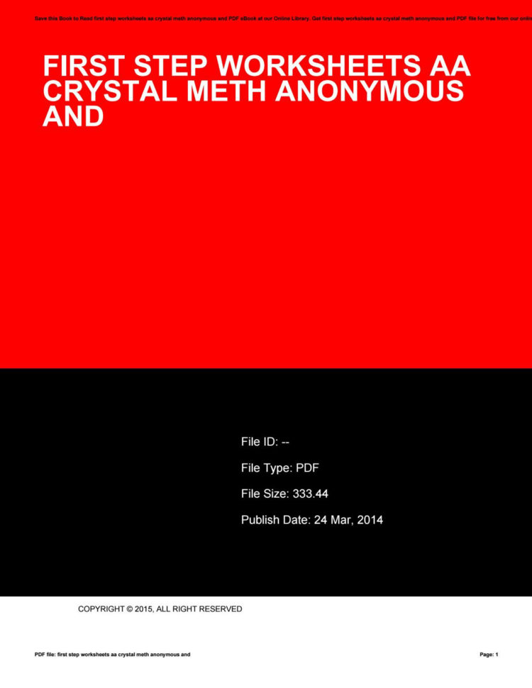 Ft Step Worksheets Aa Crystal Meth Anonymous And