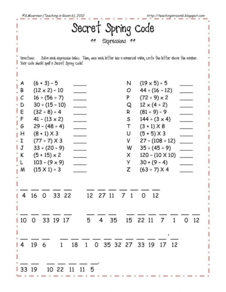 Fun Worksheets For Middle School Db excel