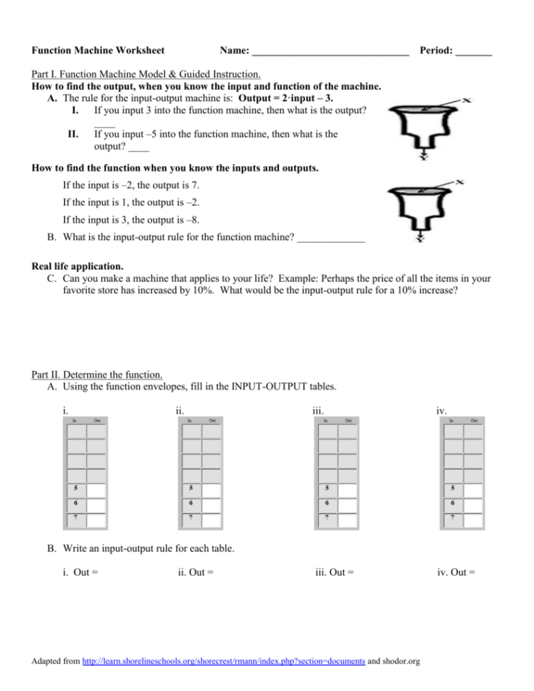 Writing A Function Rule Worksheet — db-excel.com