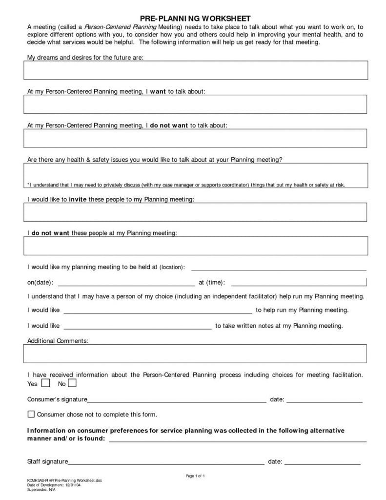 Funeral Planning Worksheet  Soccerphysicsonline