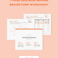 Fuze Branding  Brainstorm Worksheet  Tips For Naming Your