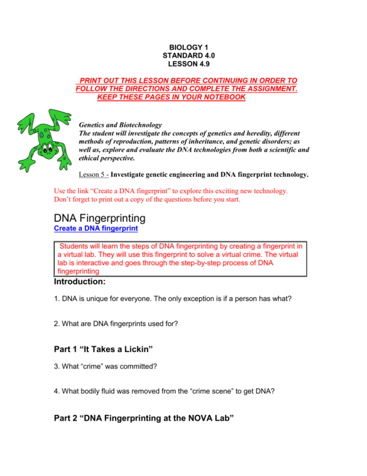 Genetics And Biotechnology