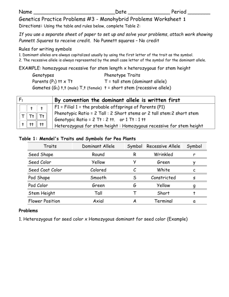 Genetics Problems 3