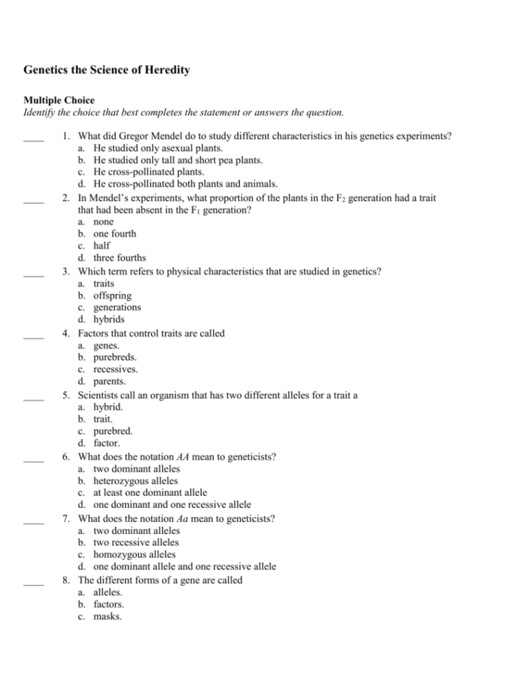 Genetics The Science Of Heredity
