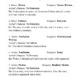 Genre And Author's Purpose Worksheet 1  Answers