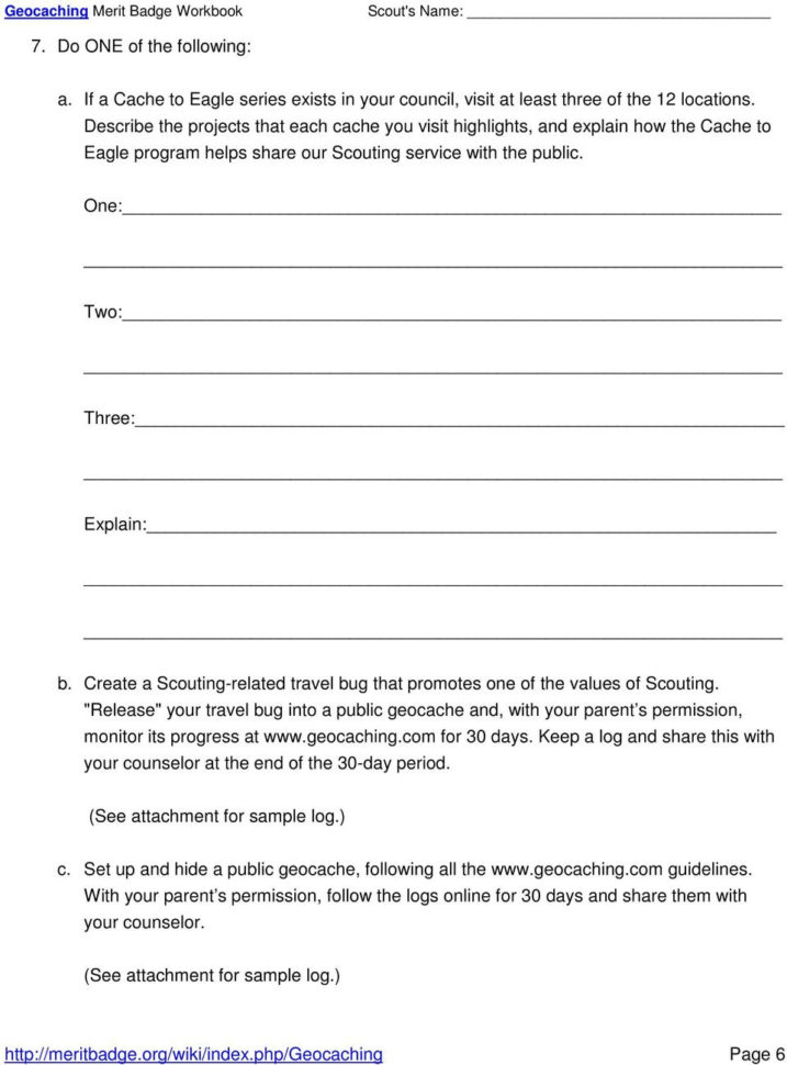 Geocaching Merit Badge Workbook Pdf