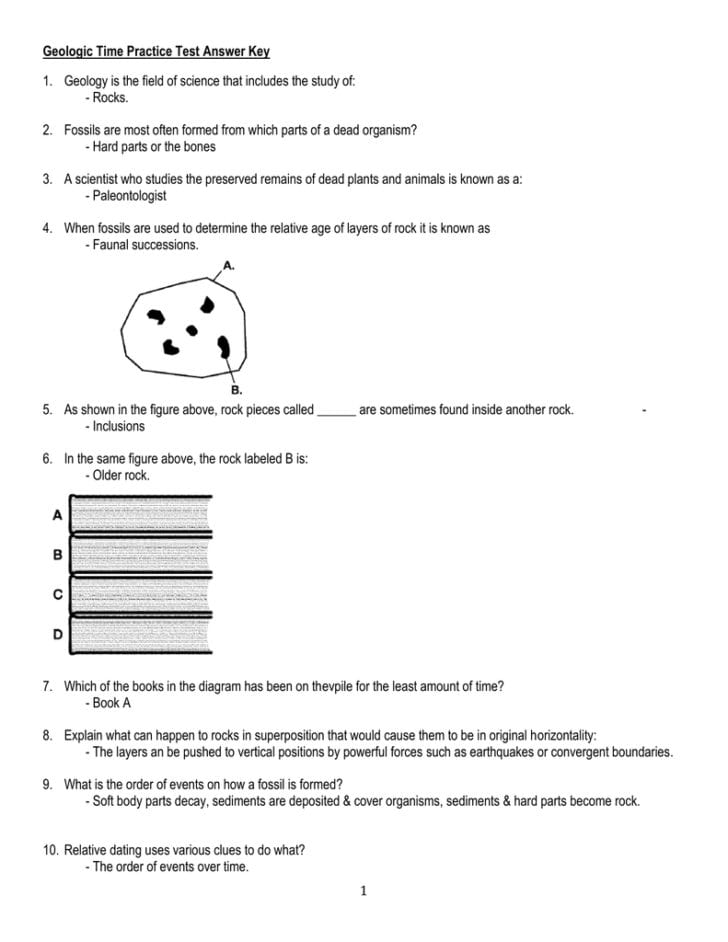 Geologic Time Webquest Worksheet Answers