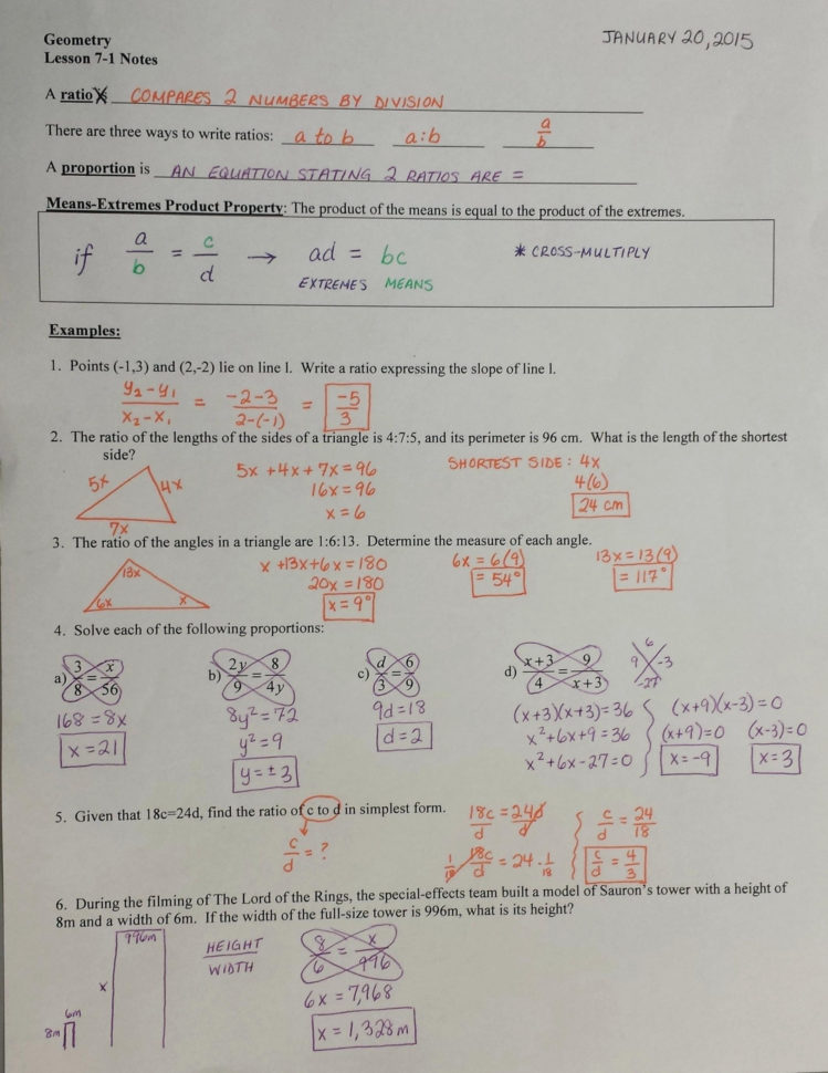 Geometric Proportions Worksheet Math Similar Triangles