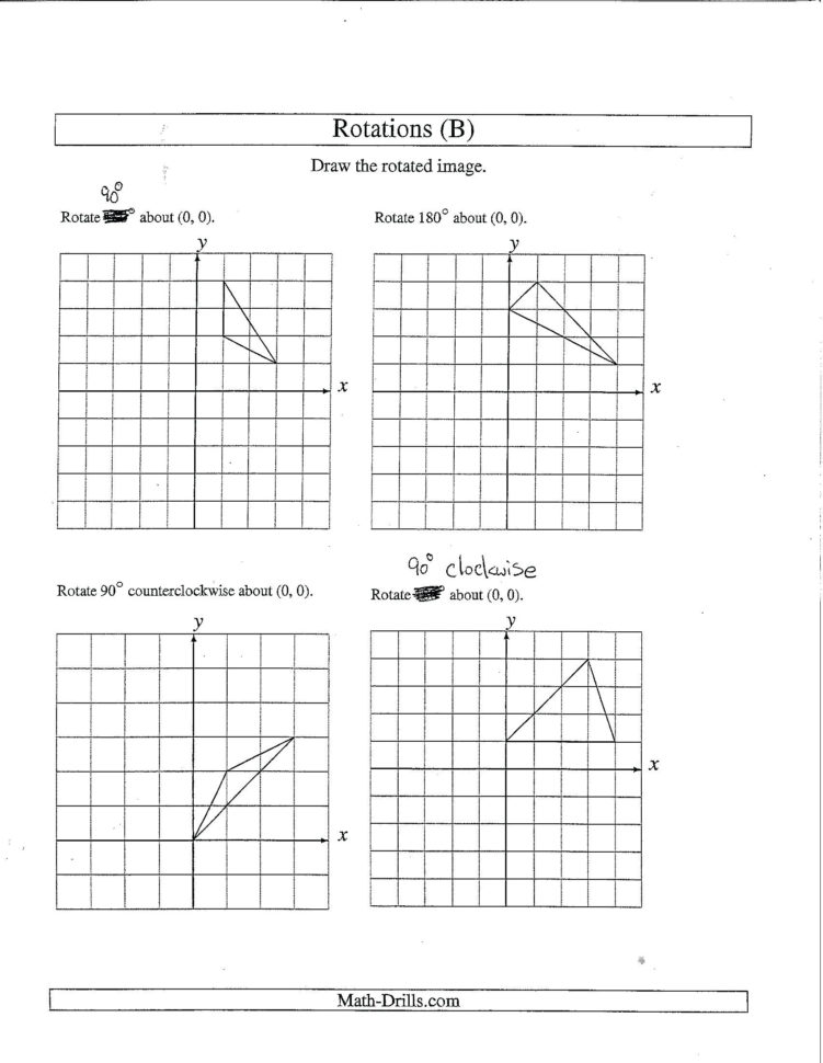 Geometric Rotations Worksheet Math Awesome Collection Of Grade Math