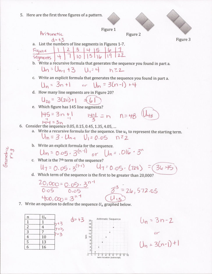 Arithmetic Sequences Worksheet 1 Answer Key