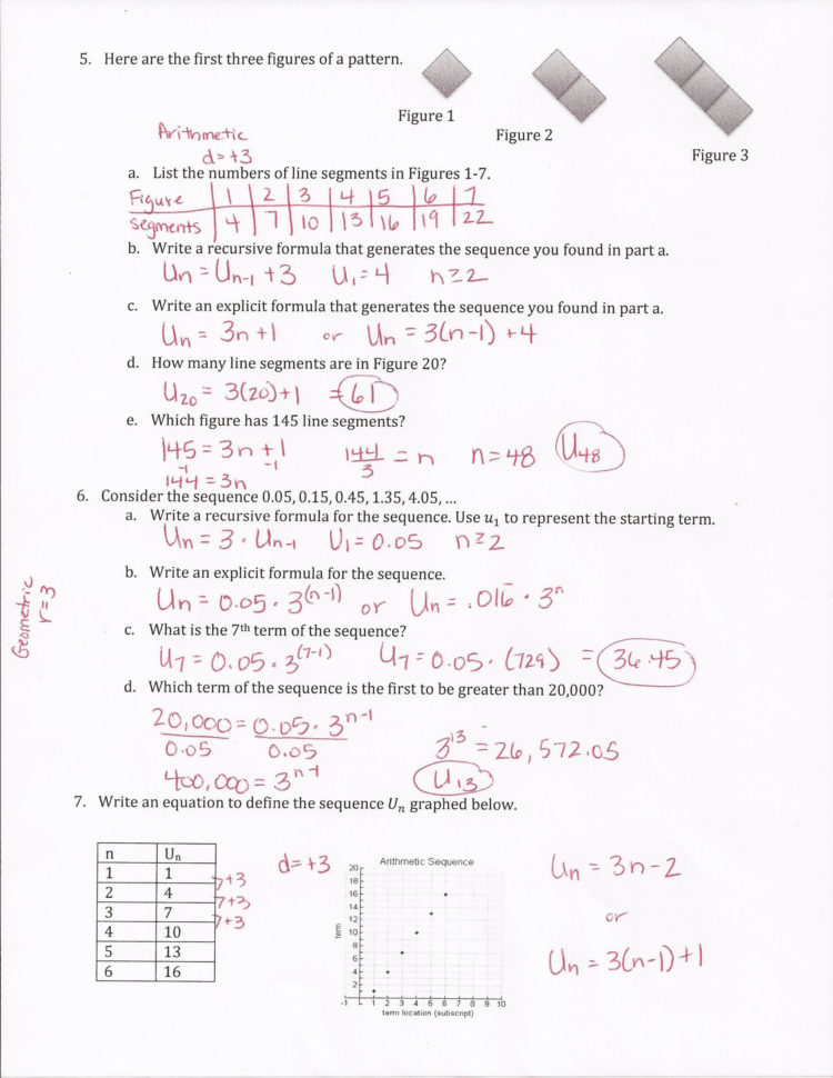 Arithmetic Sequences Worksheet 1 Answer Key Db excel