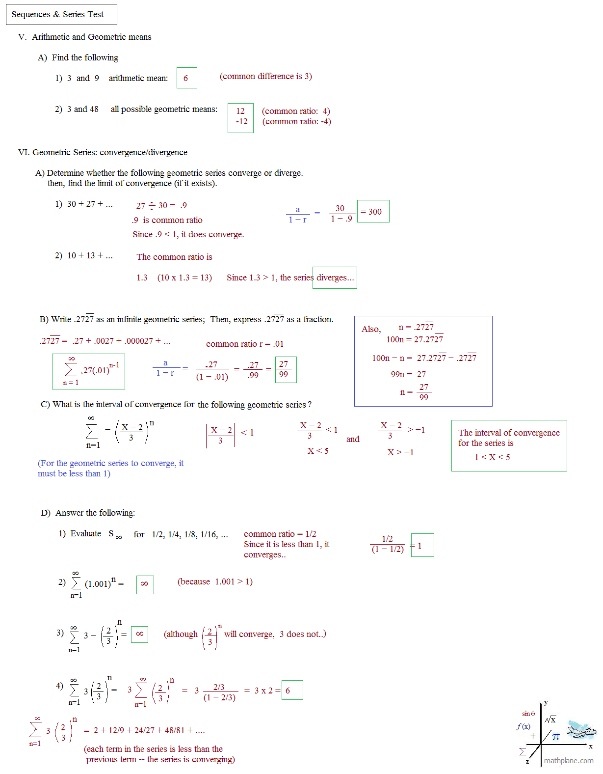 Arithmetic And Geometric Sequences Worksheet Answer Key Pdf Organically