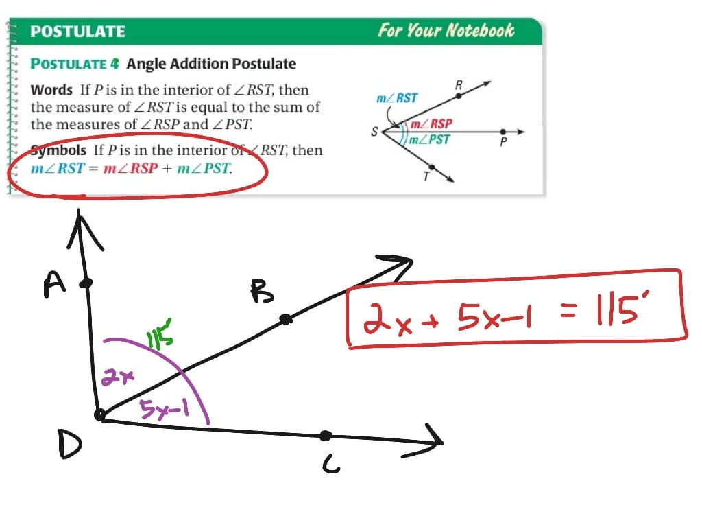 angle addition postulate definition geometry quizlet