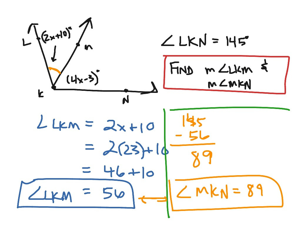 Angle Addition Postulate Worksheet