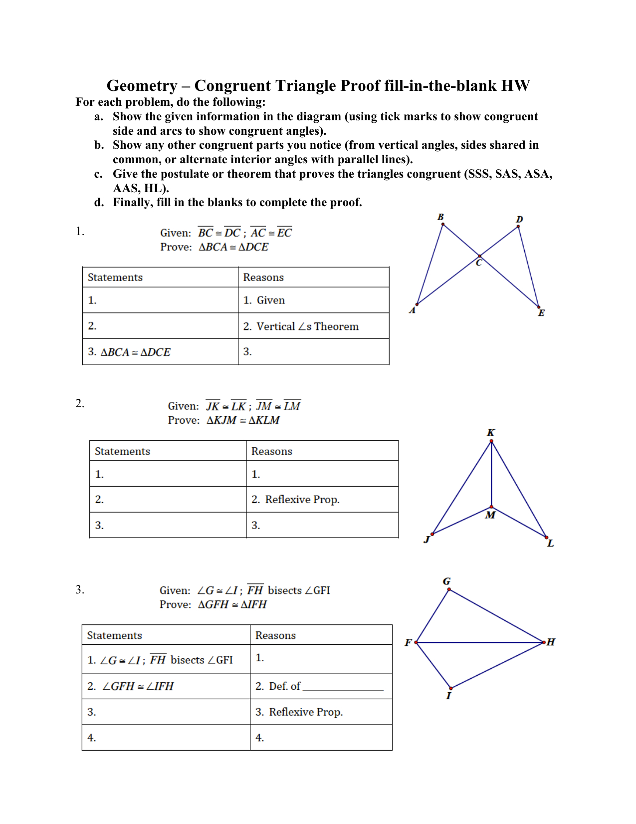 Triangle Proofs Worksheet Handicraftsian