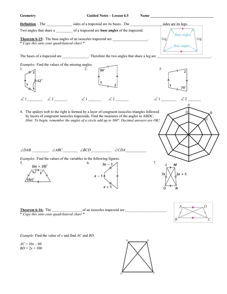 Geometry Guided Notes – Lesson 65 Name