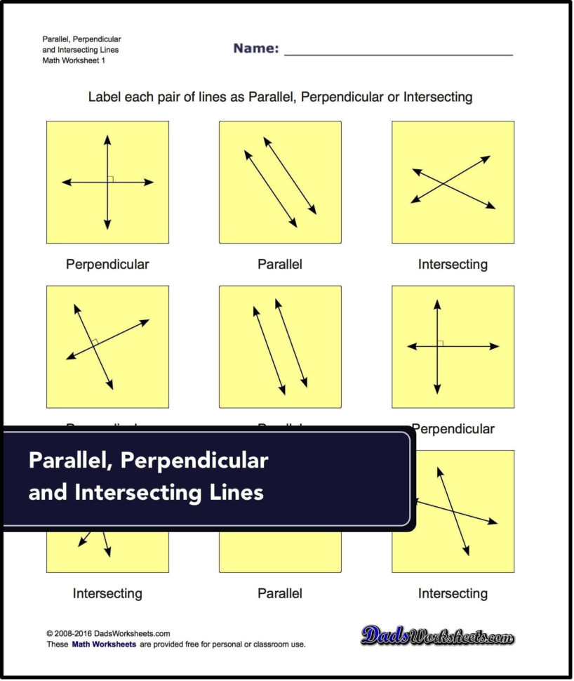 Geometry Parallel And Perpendicular Lines Worksheet Answers