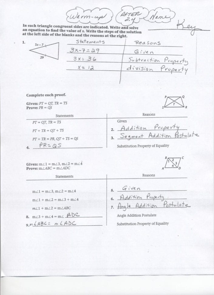 Geometry Segment And Angle Addition Worksheet Answers