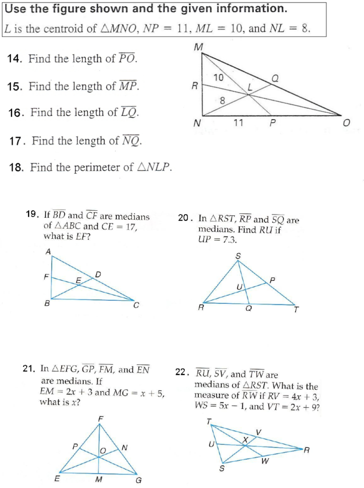Medians And Centroids Worksheet Answers db excel com