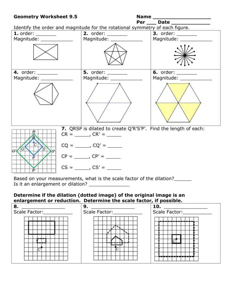 geometry homework sheets