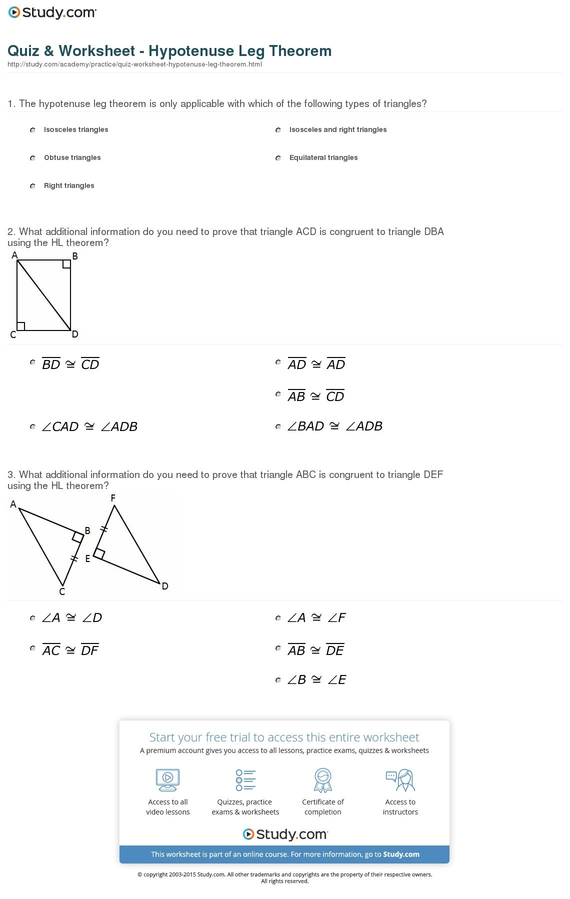Triangle Proofs Worksheet Answers — db-excel.com