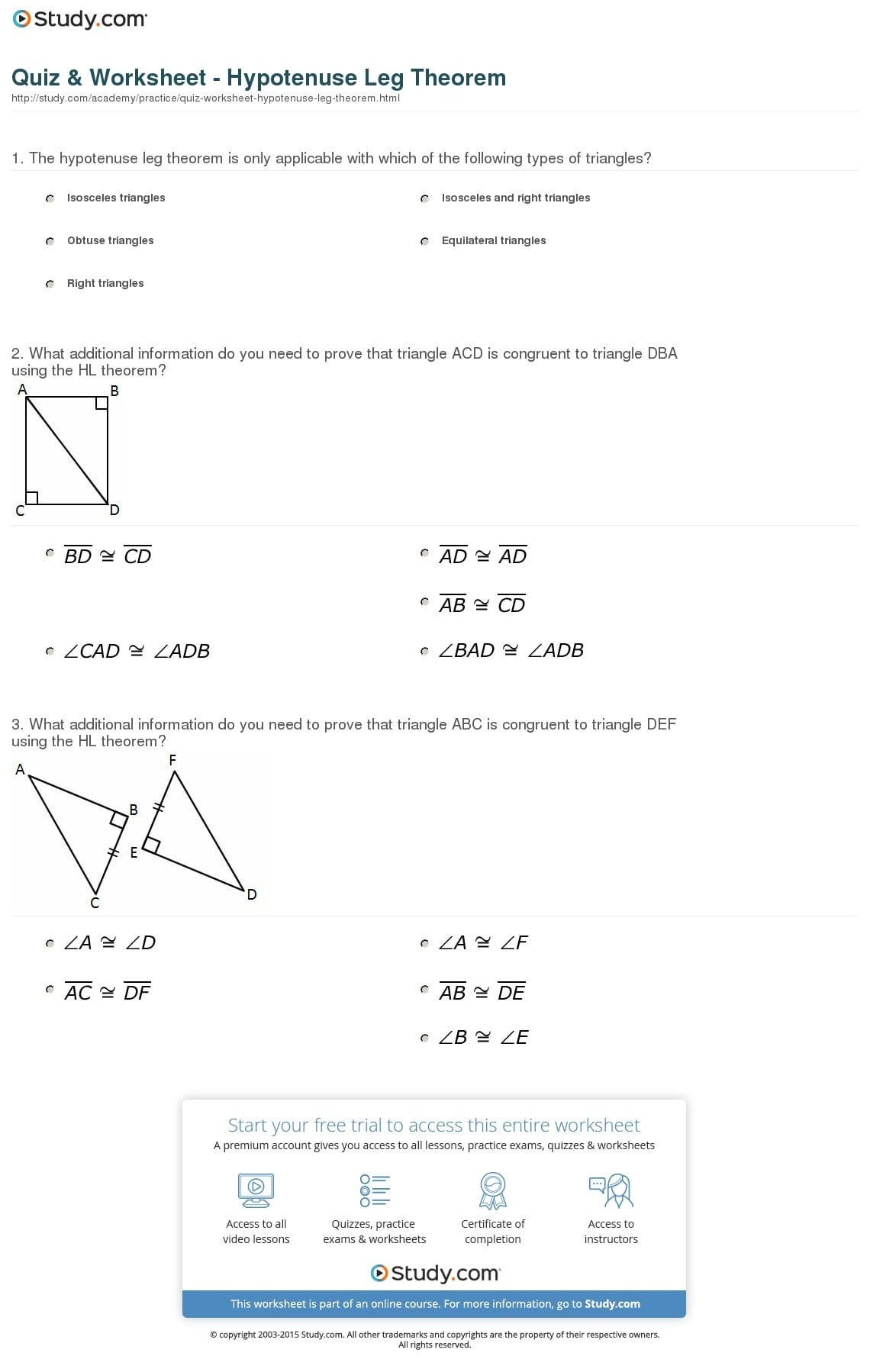 Geometry Worksheet Congruent Triangles Answers Proving