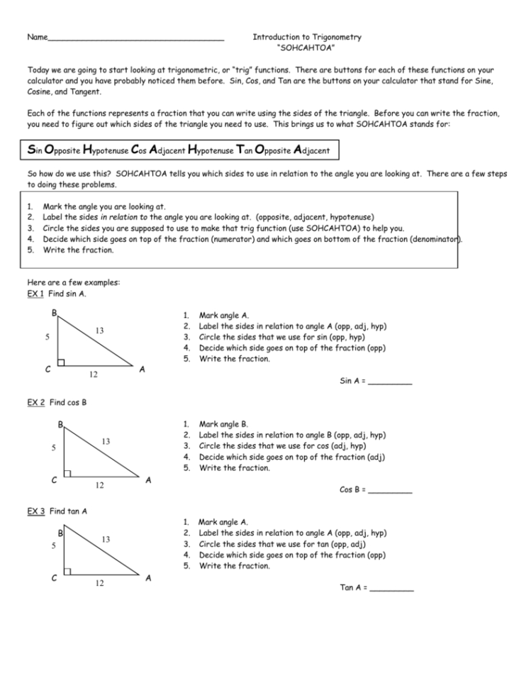 Geometry Worksheet Name