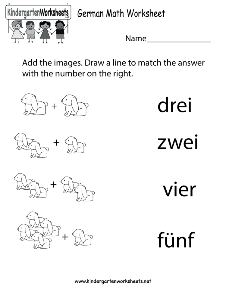 German Math Worksheet  Free Kindergarten Learning Worksheet
