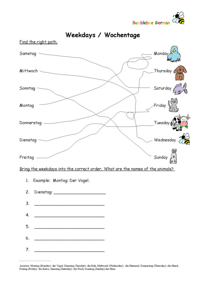 German Worksheets For Kids  Printouts  Beegerman