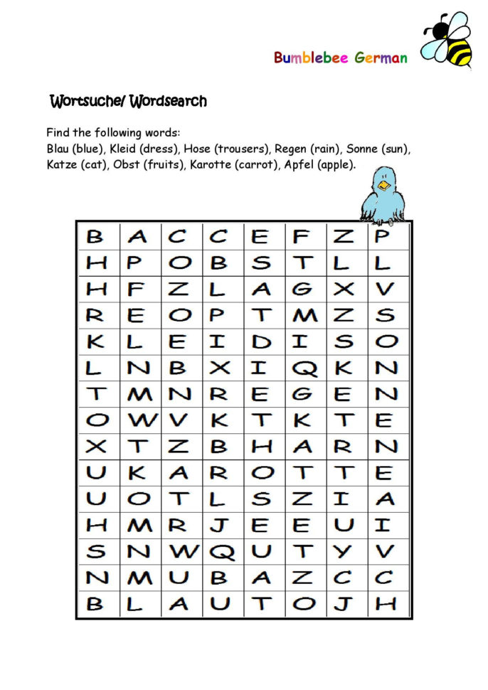 German Worksheets For Kids  Printouts  Beegerman