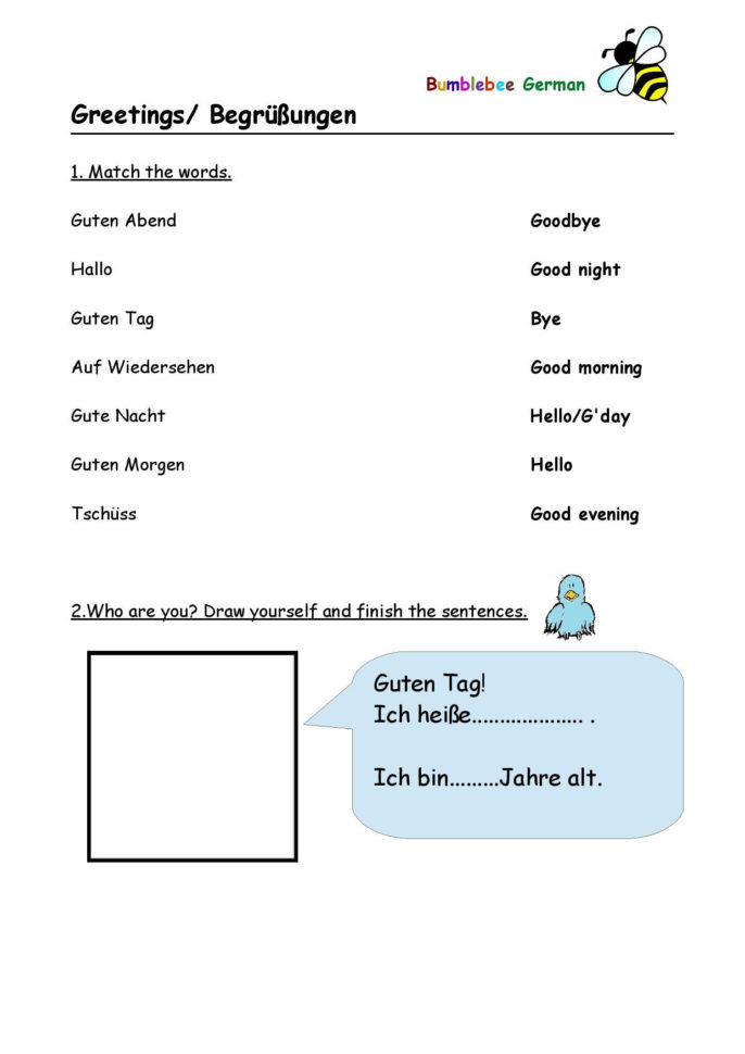 German Worksheets For Kids  Printouts  Beegerman