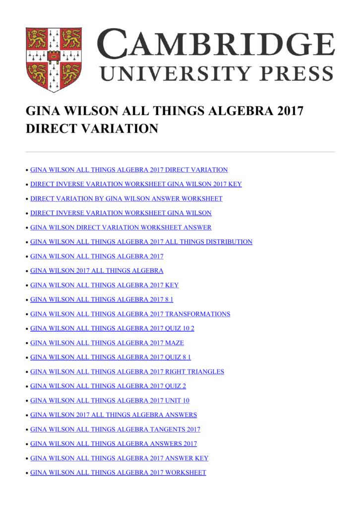 Direct Variation Worksheet
