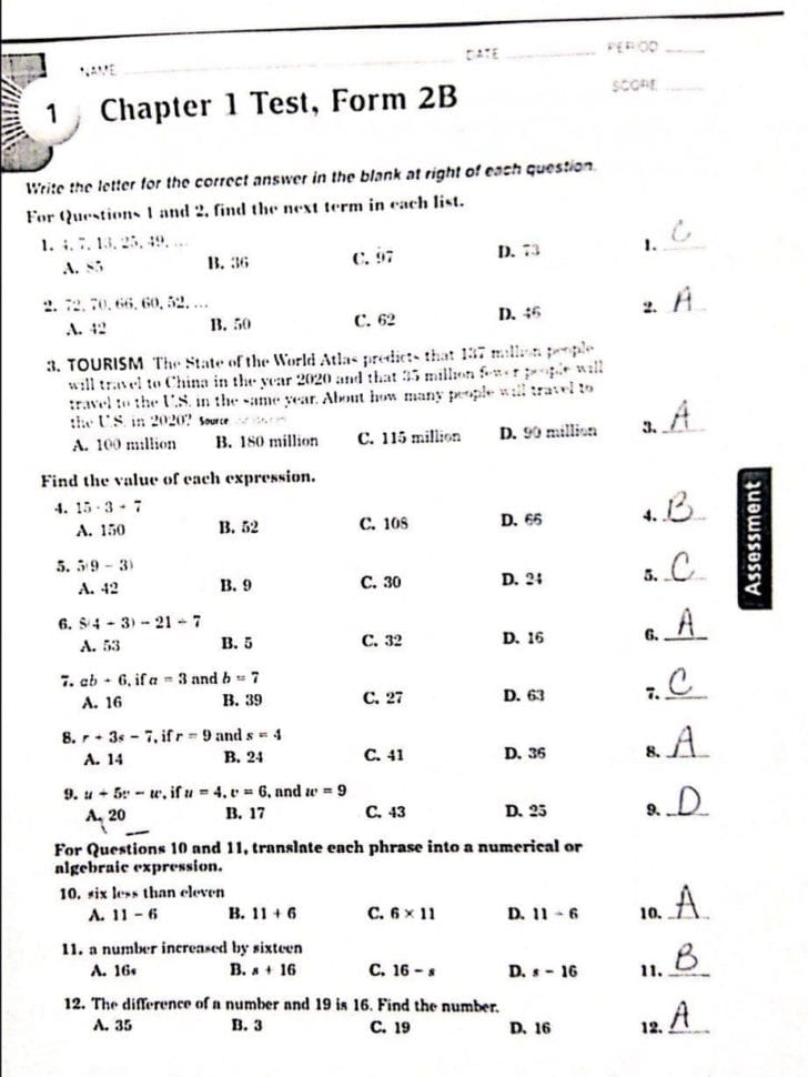 Glencoe Geometry Chapter 7 Worksheet Answers