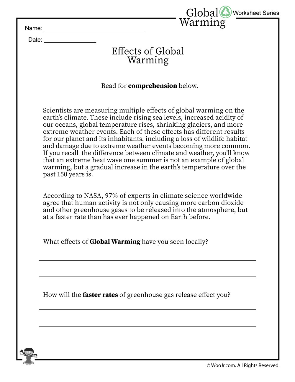 Global Rming Effects Printable Reading Worksheet  Woo Jr