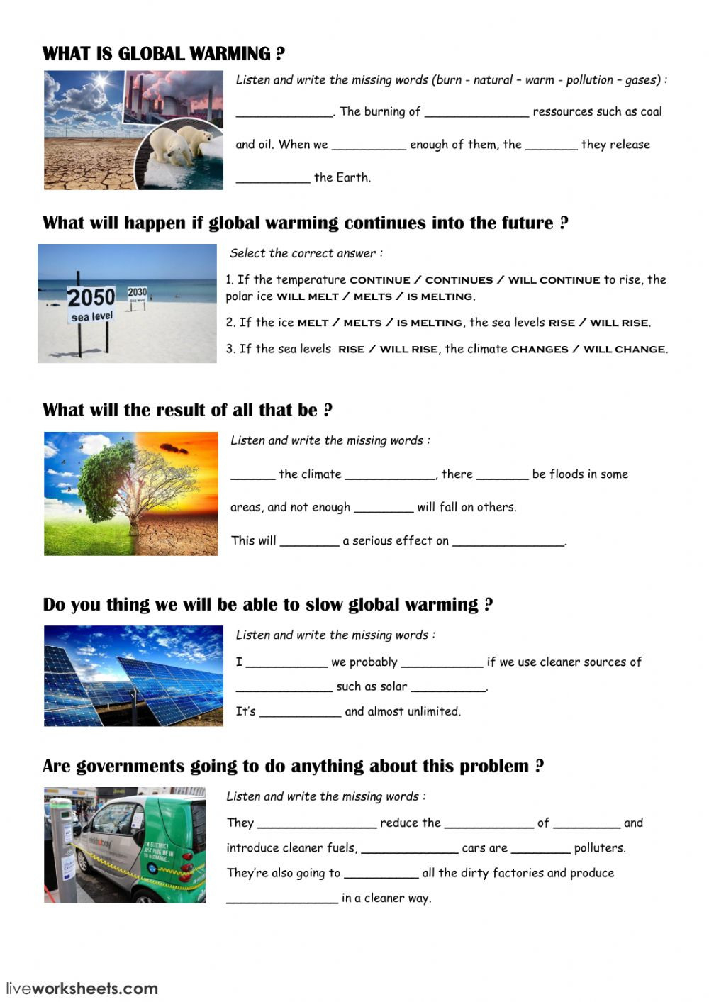 Global Rming Interactive Worksheet