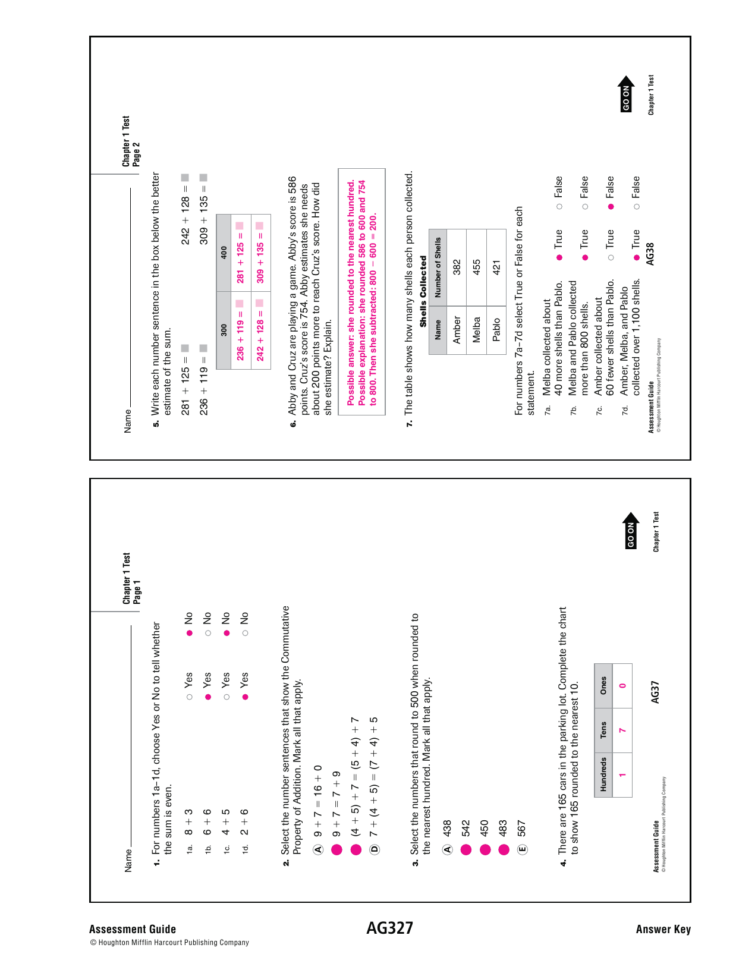 Go Math Assessment Guide Grade 2