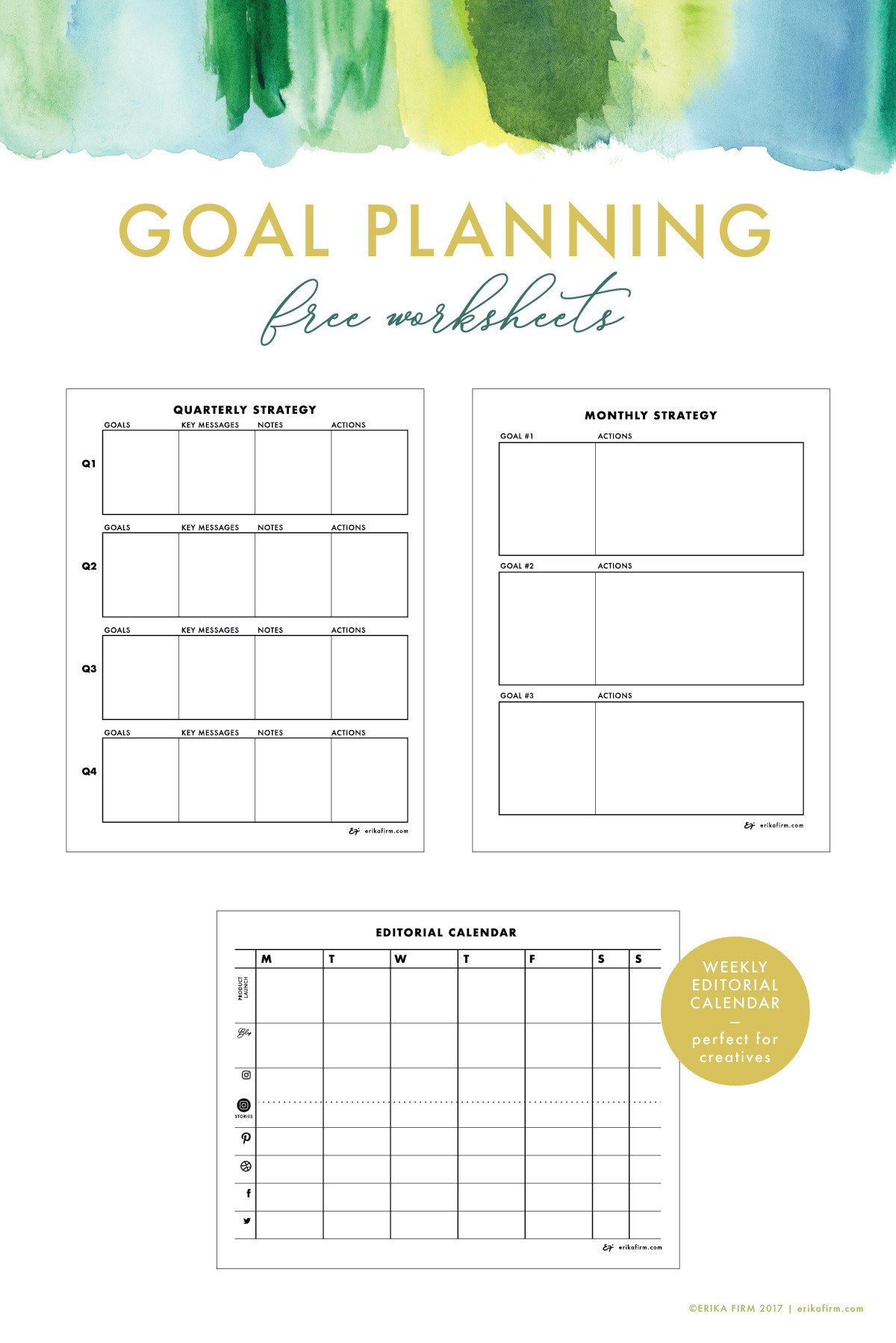 Goal Planning Worksheets For Creatives – Erika Firm