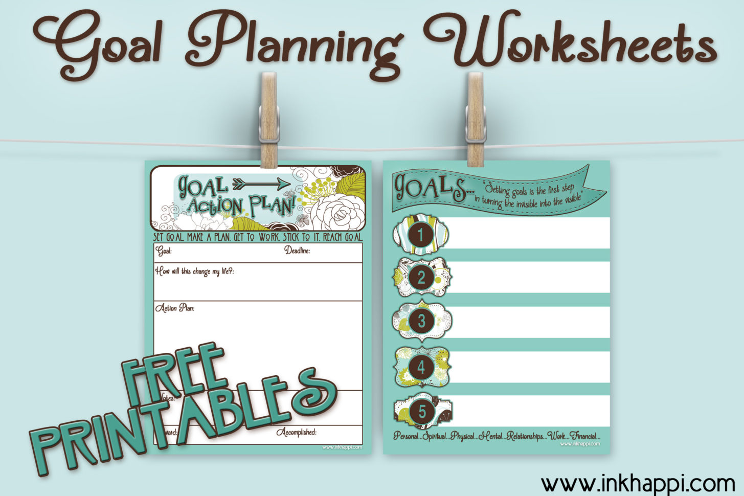 Goal Planning Worksheets With Free Printables  Inkhappi