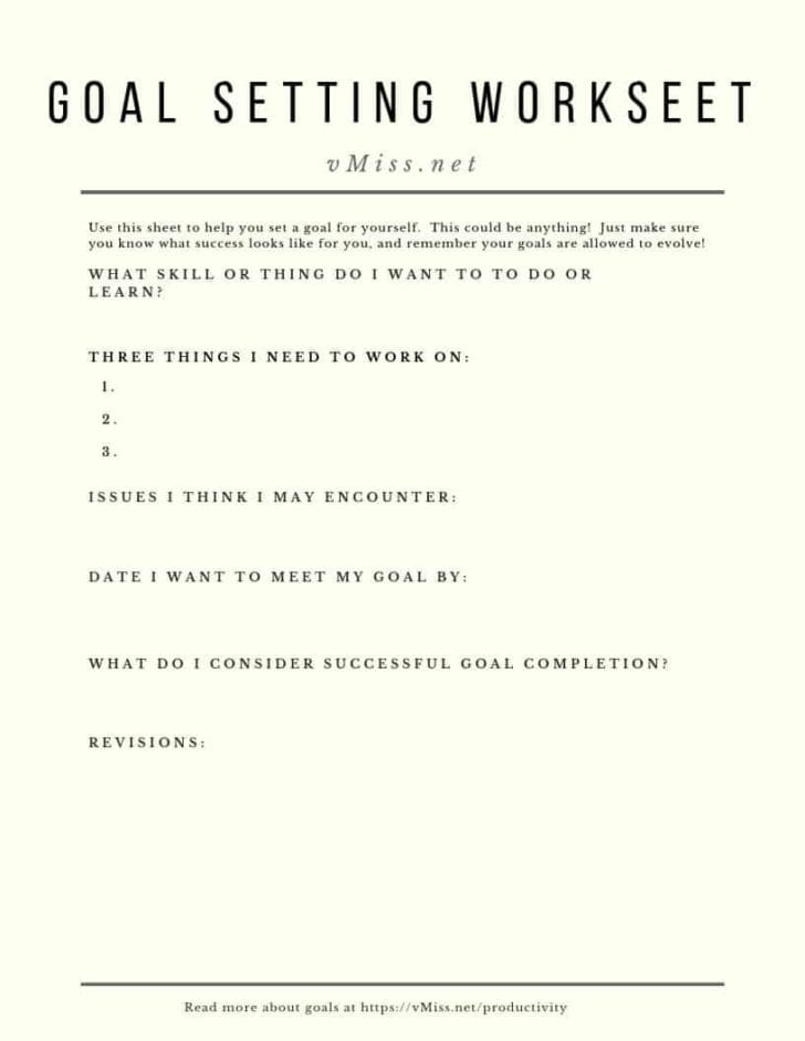 Goal Setting Worksheet