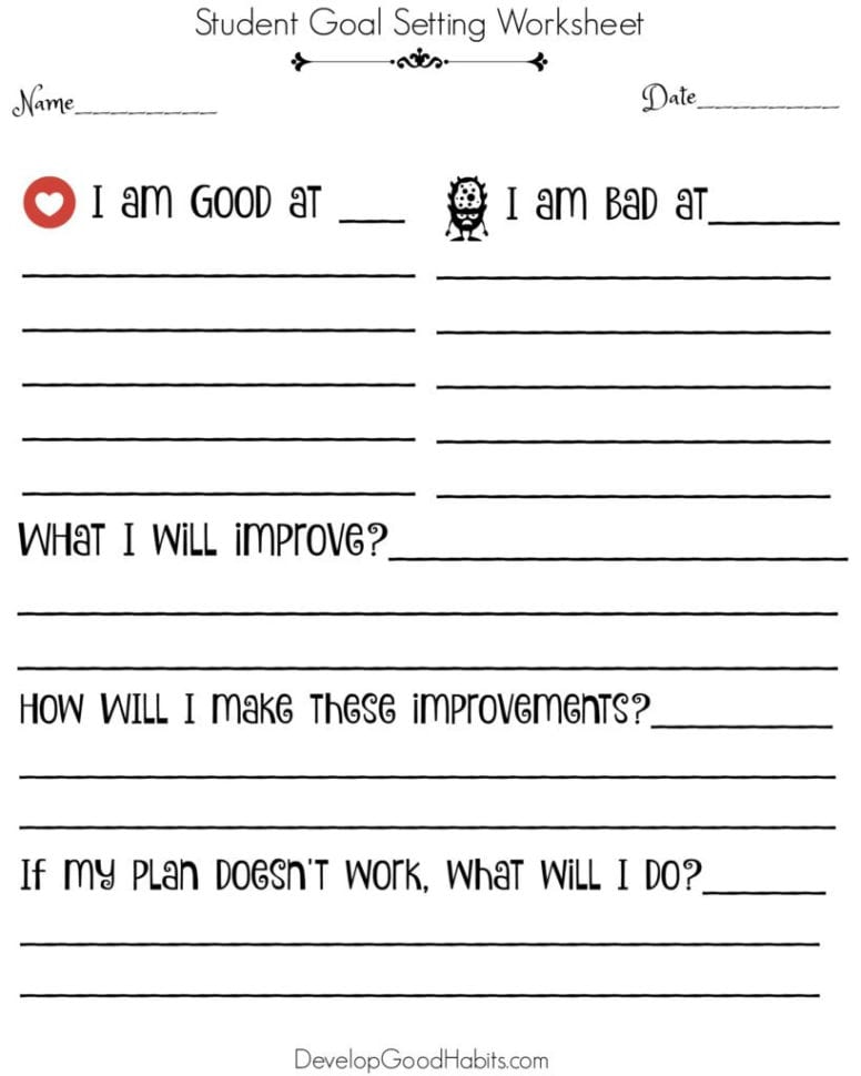 Goal Setting For Students Kids  Teens Incl Worksheets