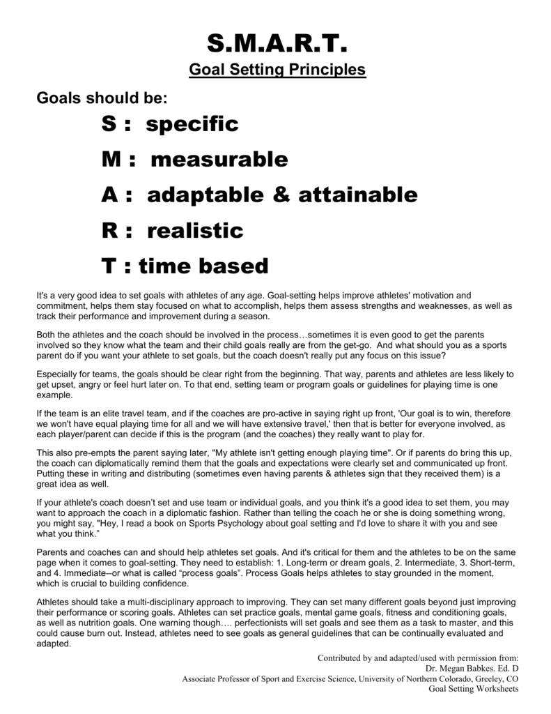 Goal Setting Worksheet 1