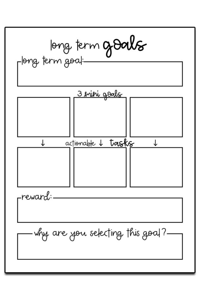 Goal Setting Worksheets  3 Free Goal Planner Printables
