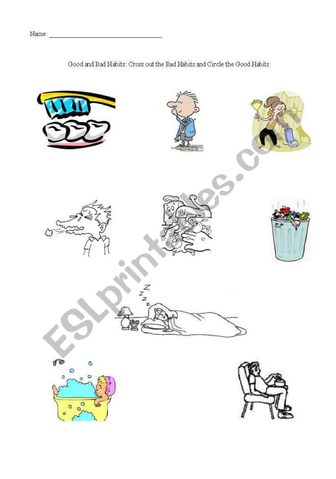 Good And Bad Habits  Esl Worksheetsheinegg